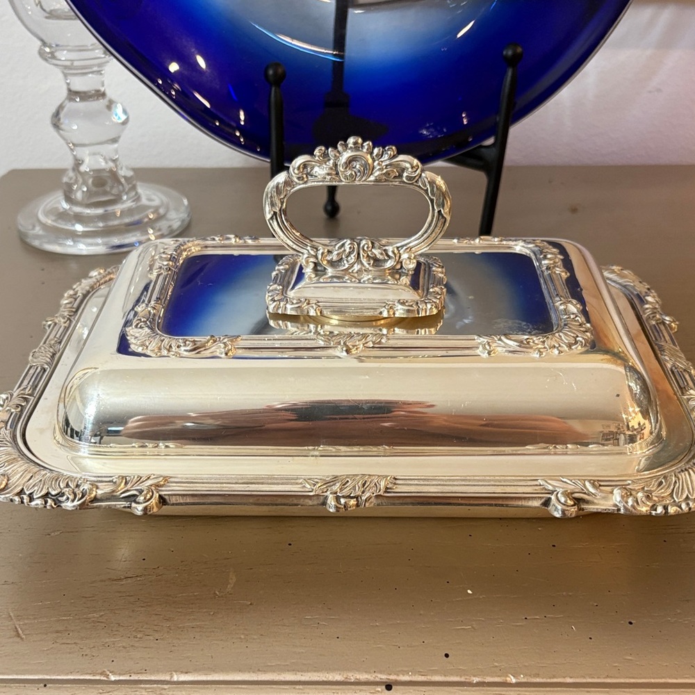 Antique English Silver Covered Vegetable Server